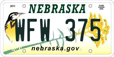 NE license plate WFW375