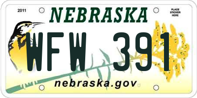 NE license plate WFW391