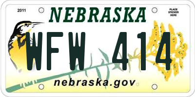 NE license plate WFW414