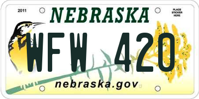 NE license plate WFW420