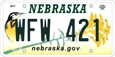 NE license plate WFW421