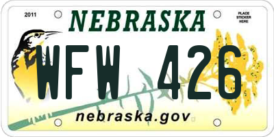 NE license plate WFW426