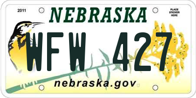 NE license plate WFW427