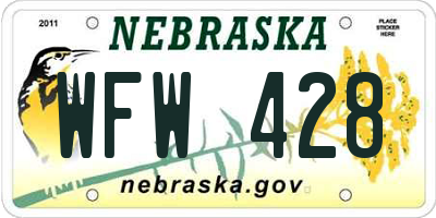 NE license plate WFW428