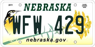 NE license plate WFW429