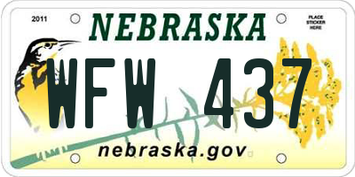NE license plate WFW437