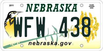 NE license plate WFW438