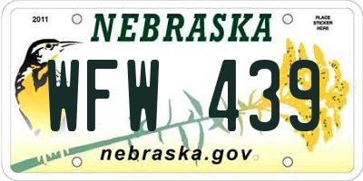 NE license plate WFW439