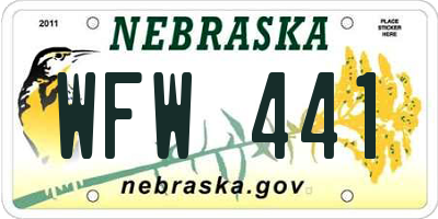 NE license plate WFW441