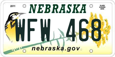NE license plate WFW468