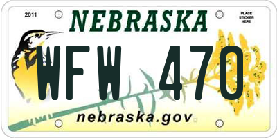 NE license plate WFW470