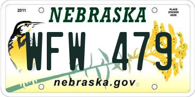 NE license plate WFW479