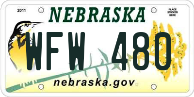 NE license plate WFW480
