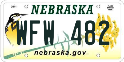NE license plate WFW482