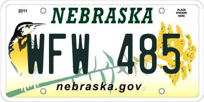 NE license plate WFW485