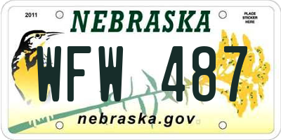 NE license plate WFW487