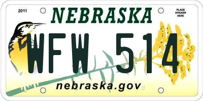 NE license plate WFW514