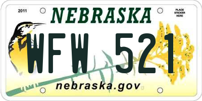 NE license plate WFW521