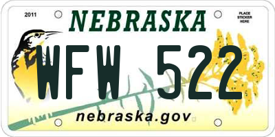 NE license plate WFW522