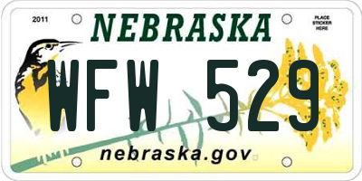 NE license plate WFW529