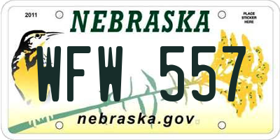 NE license plate WFW557