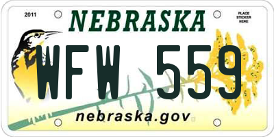 NE license plate WFW559
