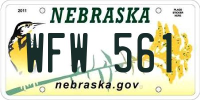 NE license plate WFW561