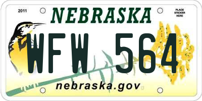 NE license plate WFW564