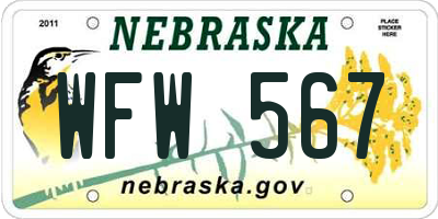 NE license plate WFW567