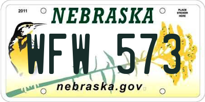 NE license plate WFW573