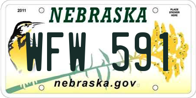 NE license plate WFW591