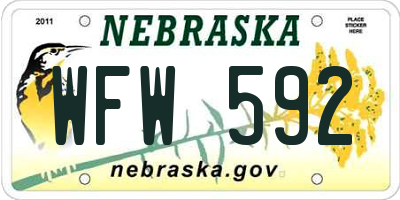NE license plate WFW592