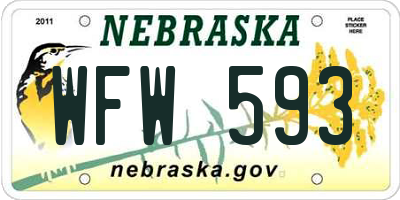 NE license plate WFW593