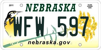 NE license plate WFW597