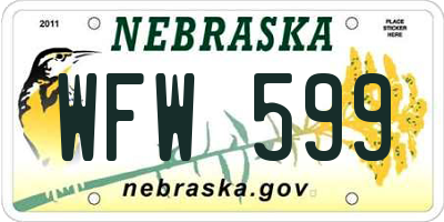 NE license plate WFW599