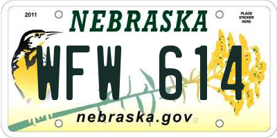 NE license plate WFW614