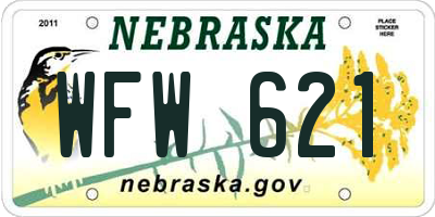 NE license plate WFW621