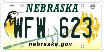 NE license plate WFW623
