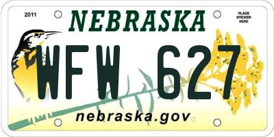 NE license plate WFW627