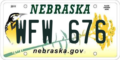 NE license plate WFW676
