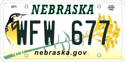 NE license plate WFW677