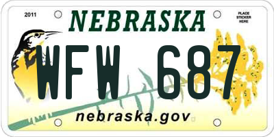 NE license plate WFW687