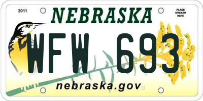 NE license plate WFW693