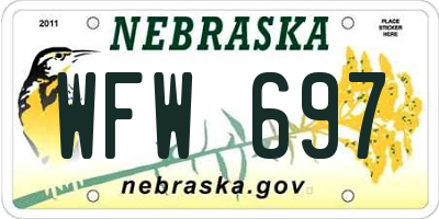 NE license plate WFW697