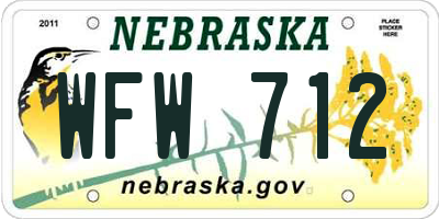 NE license plate WFW712
