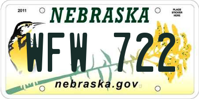 NE license plate WFW722