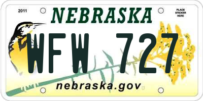 NE license plate WFW727