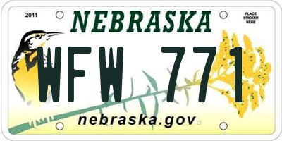 NE license plate WFW771