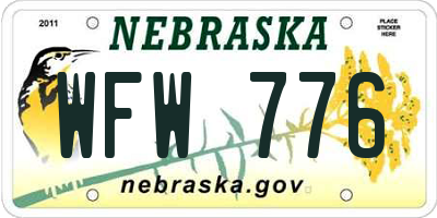 NE license plate WFW776