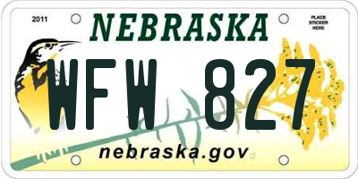 NE license plate WFW827